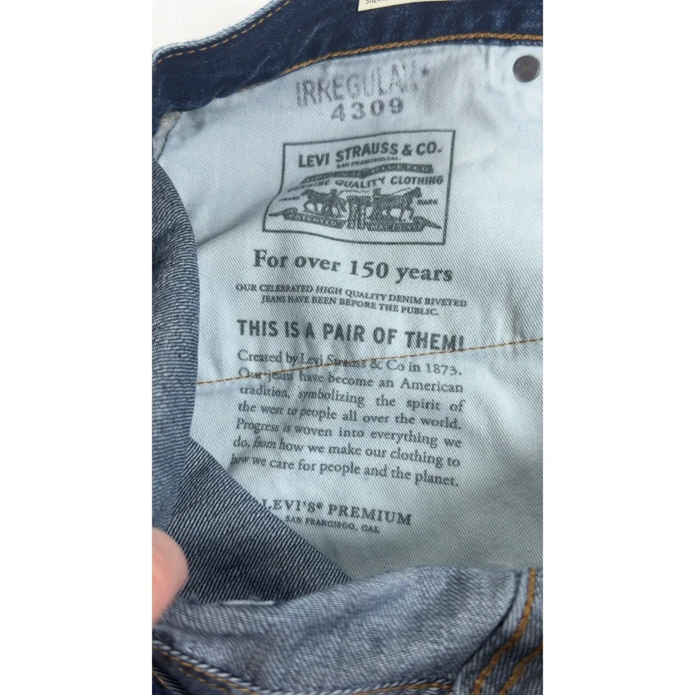 Levi's 505 Selvedge Premium Straight Jeans‎ Mens 36x32 Blue Irregular